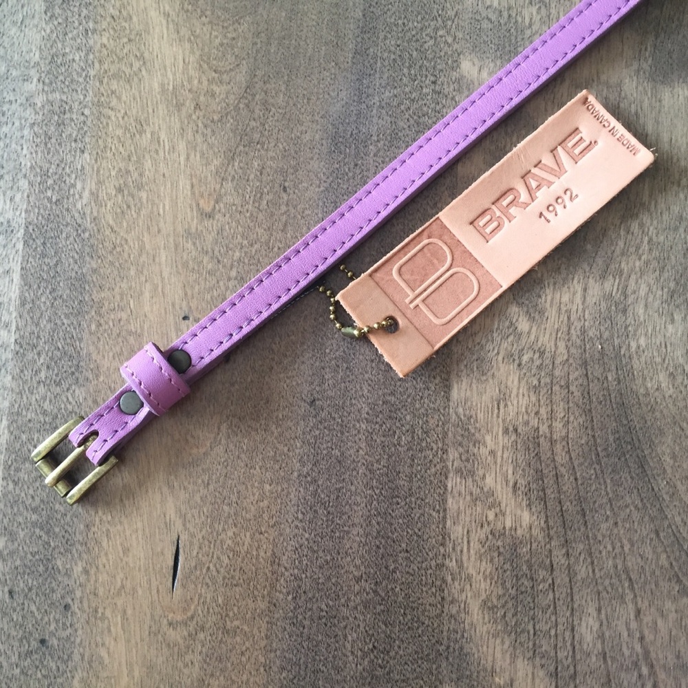 Women's Lavender Belt - Pink Leather Accent
